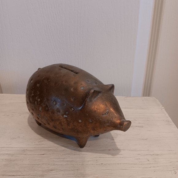 Ben Siebel for Jenfred Ware coin bank.  RARE brass deco. 1950's Very collectible - Picture 3 of 7